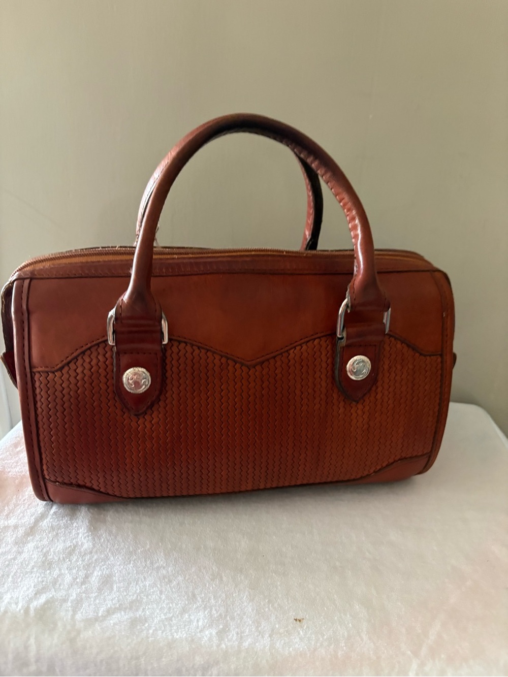 Vintage Circle Y Western Leather Satchel Purse - Picture 2 of 4